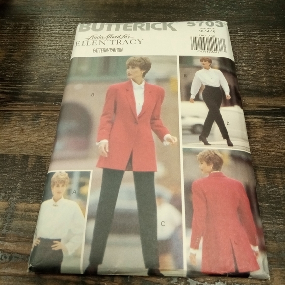 Butterick Sewing Pattern 5703 Women's Jacket Blouse Pants Stirrups Size 12-16 - Picture 1 of 1